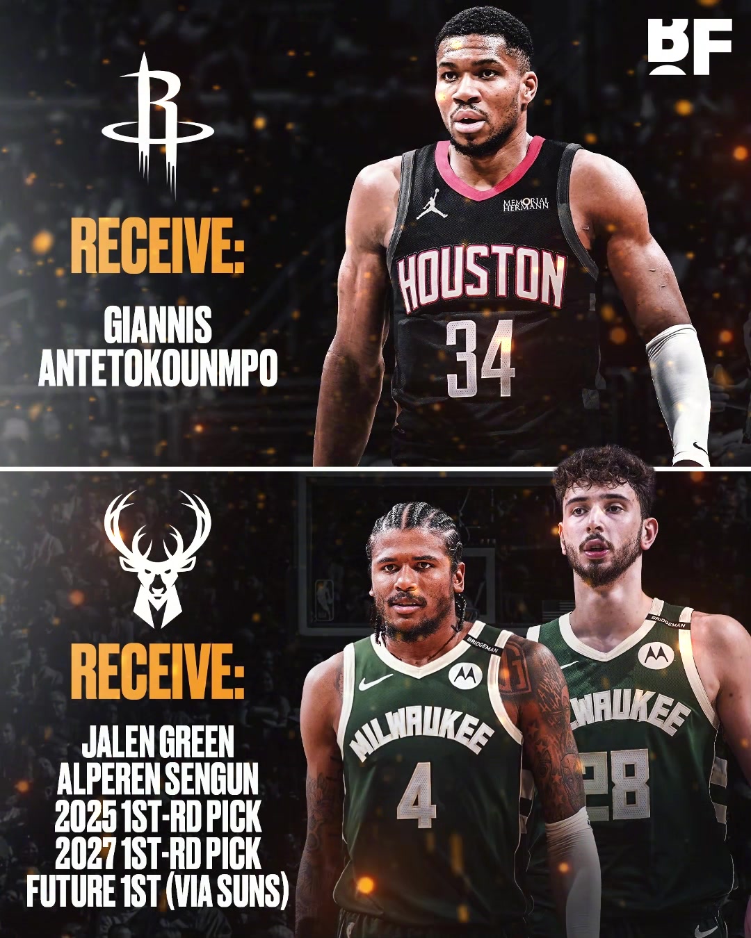 太敢想了吧美媒交易方案火箭送出杰倫-格林申京換來字母哥