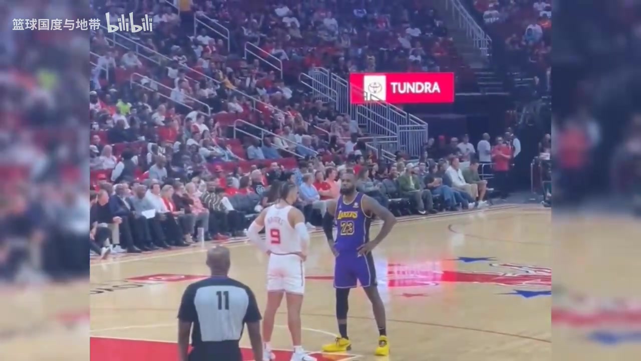 繃不住了名場面比賽休息時間詹姆斯和狄龍在場上叉腰對視