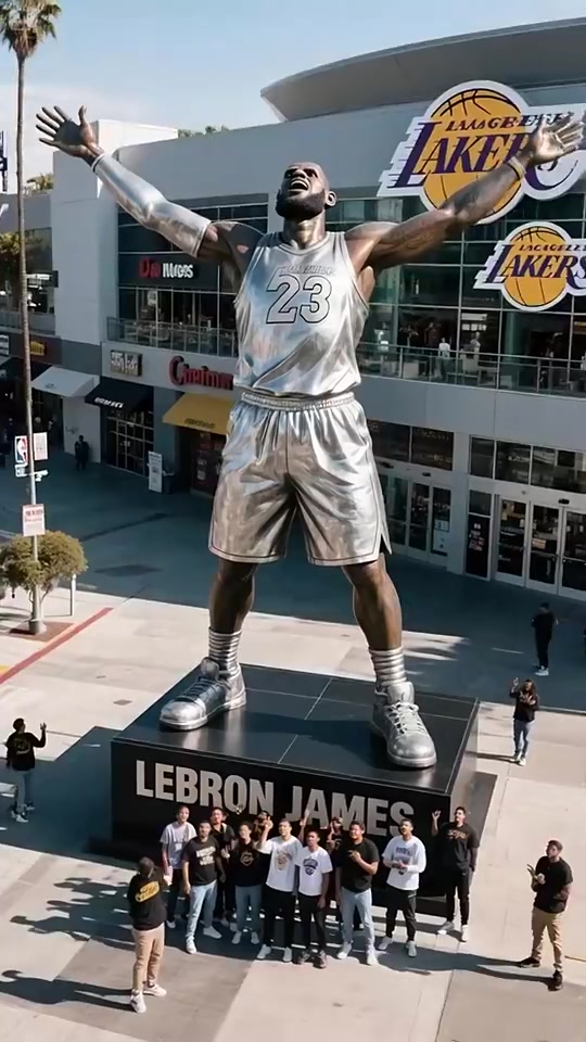 如果湖人為詹姆斯立個雕像這個如何