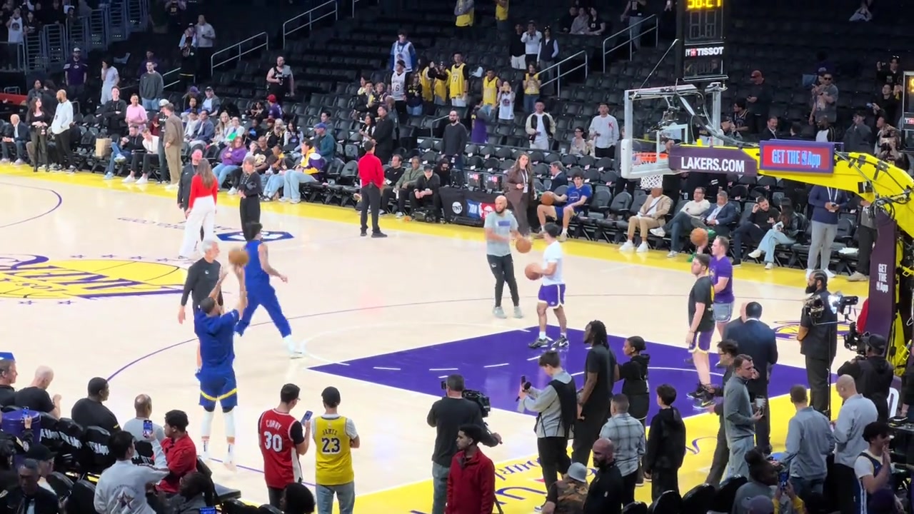 庫蜜曬視頻親眼見過庫里投籃 即使是熱身都這么美如畫