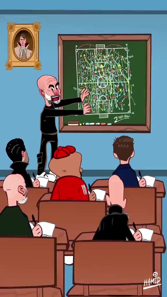 滕哈赫一如既往外網(wǎng)動畫惡搞孔帕尼是瓜迪奧拉最出色的學生