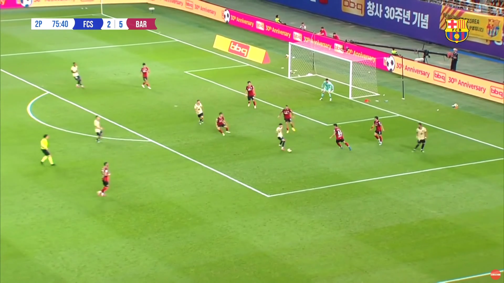 一下就過去了加維精彩轉(zhuǎn)身過人低射破門巴薩6-2領(lǐng)先首爾