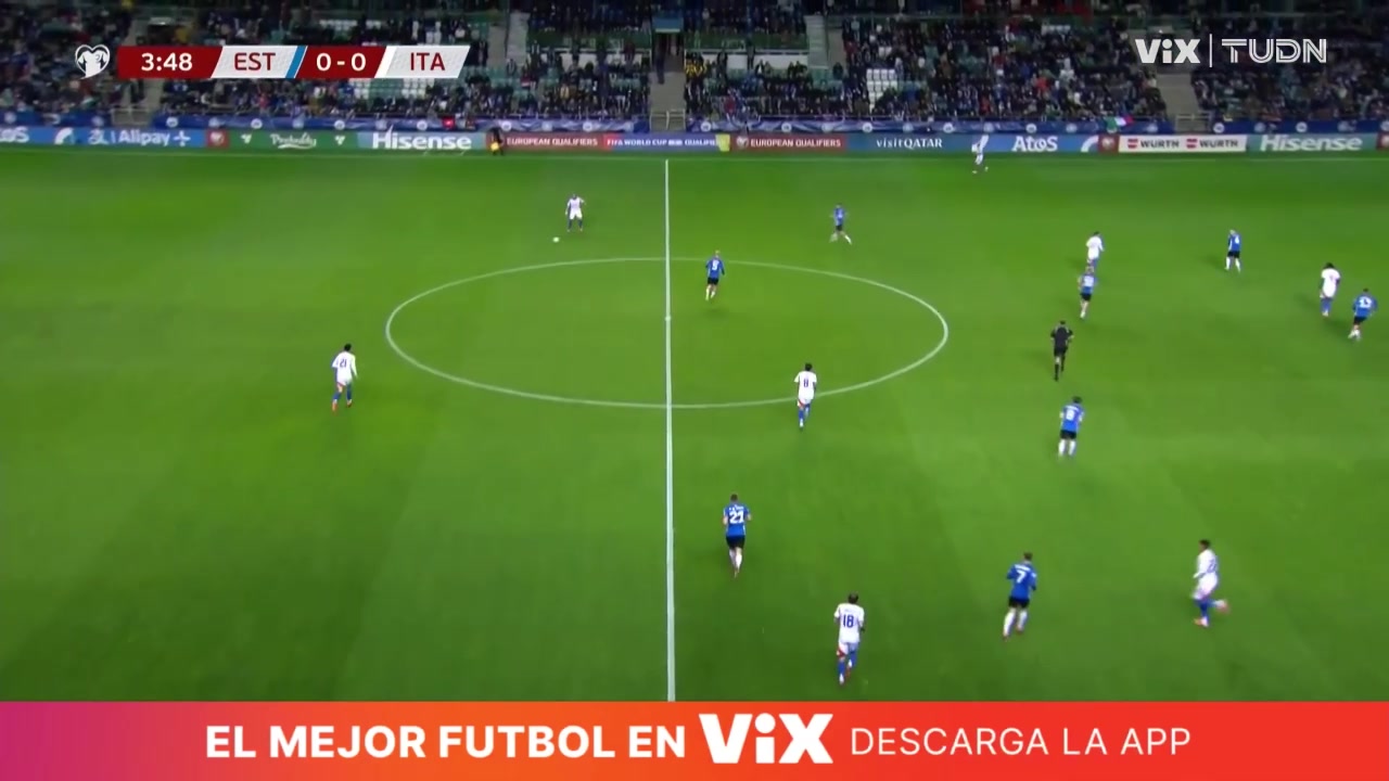 意大利開場4分鐘取得領先迪馬爾科助攻小基恩禁區(qū)內打門得手