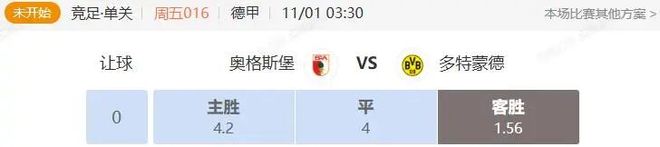 德甲+西甲串關(guān)分享 奧格斯堡VS多特蒙德+赫塔費VS赫羅納