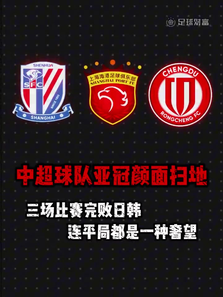 顏面掃地3支中超球隊(duì)亞冠首輪全面完敗給日韓球隊(duì)