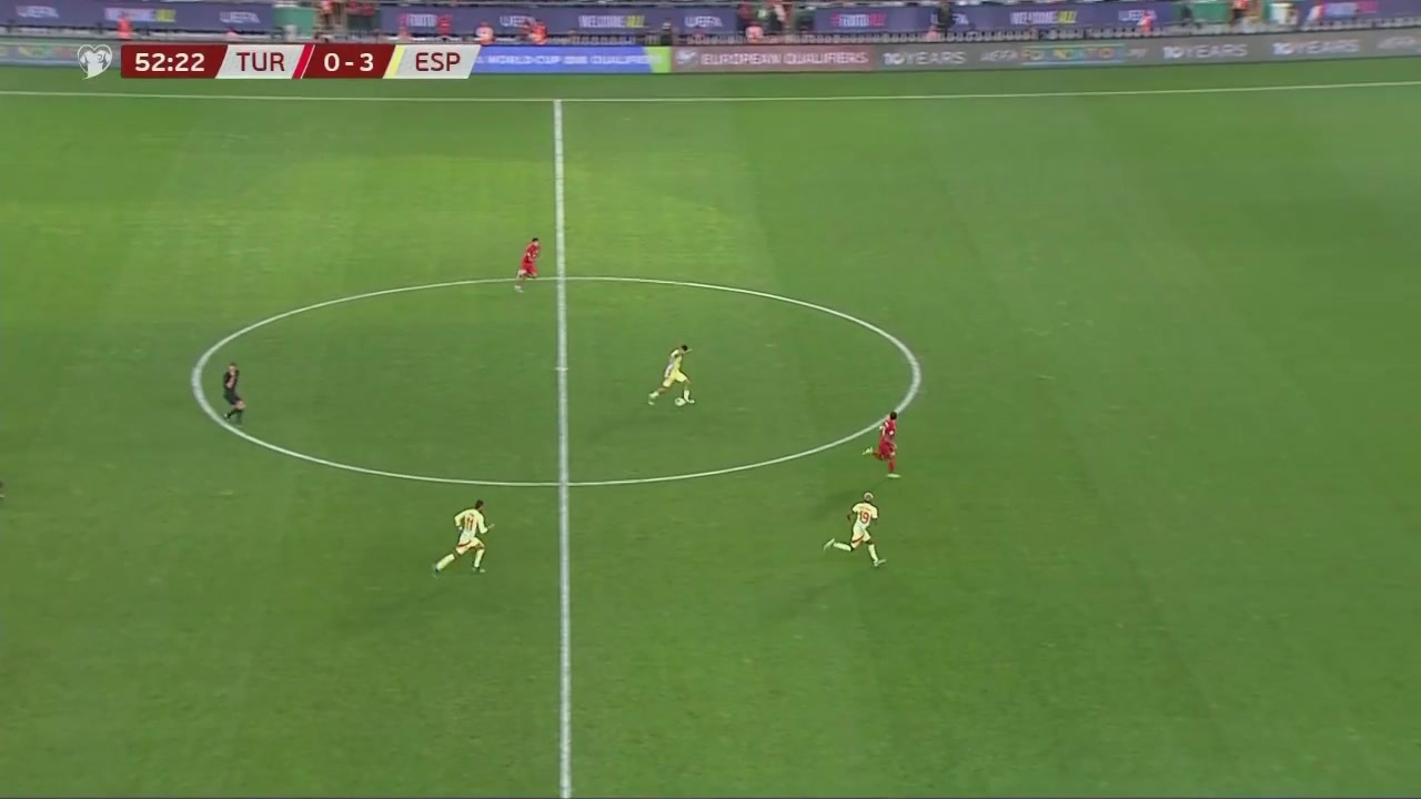 亞馬爾禁區(qū)內妙傳送助攻費蘭跟進抽射破門西班牙4-0土耳其