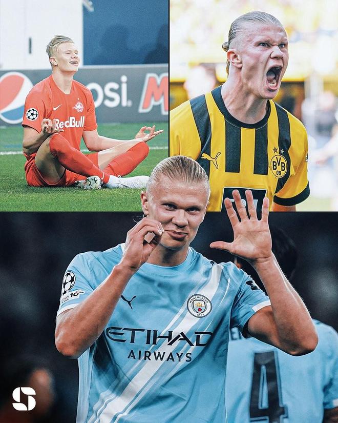 代表三支不同球隊(duì)連續(xù)5場(chǎng)歐冠進(jìn)球，哈蘭德是歷史第一人