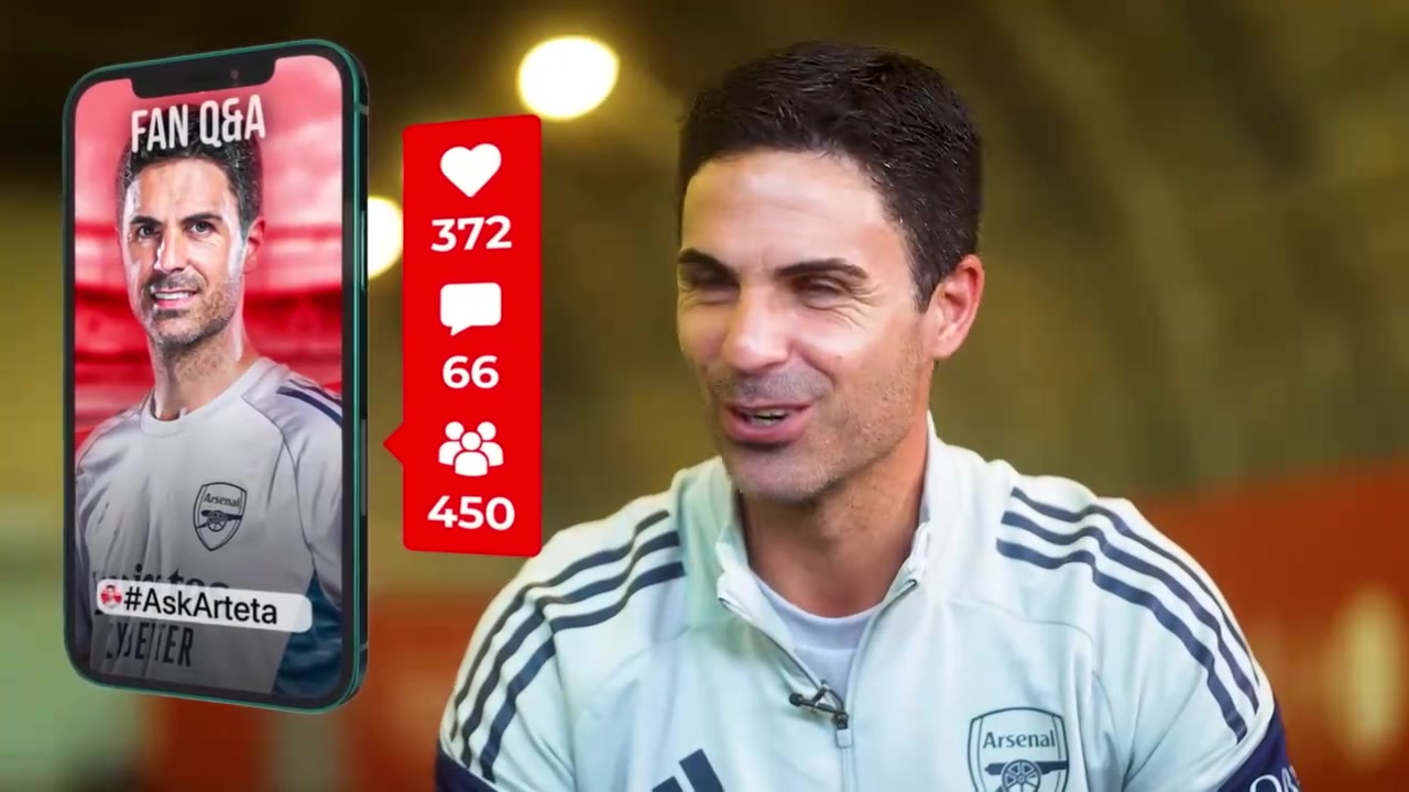 阿爾特塔回答球迷提問我選擇踢足球是因為可甩鍋給其他十個隊友